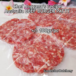 Australia beef mince 85CL Anggana's BURGER PATTY seasoned with Italian herbs ECONOMY THIN frozen price for 500g 5pcs
